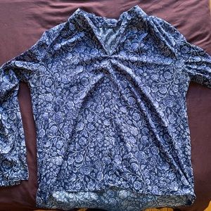 Blue Floral Blouse